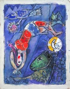 The Blue Circus 1950 by Marc Chagall 1887-1985